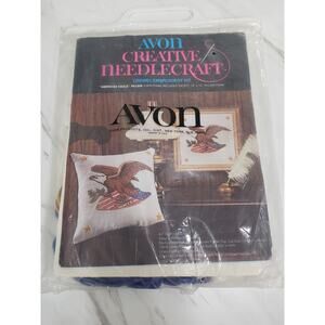 NEW Vintage Crewel Embroidery Pillow Kit American Eagle Flag Patriotic Political